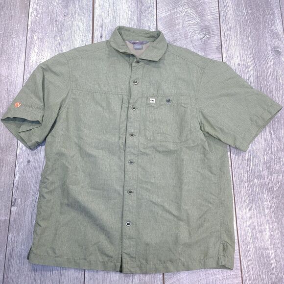 Outdoor Research Mens Button Shirt Size Medium Green Short Sleeve Button Camp - Picture 1 of 8